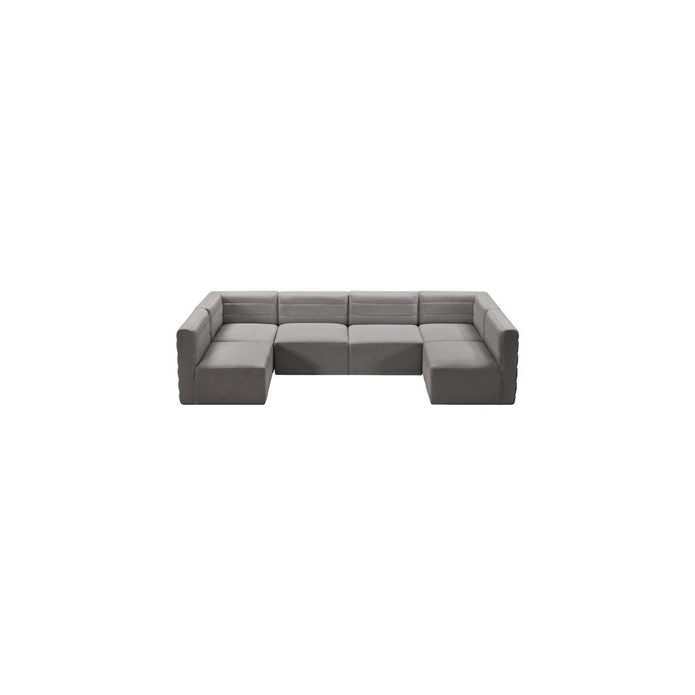 Quincy Grey Velvet Modular Sectional