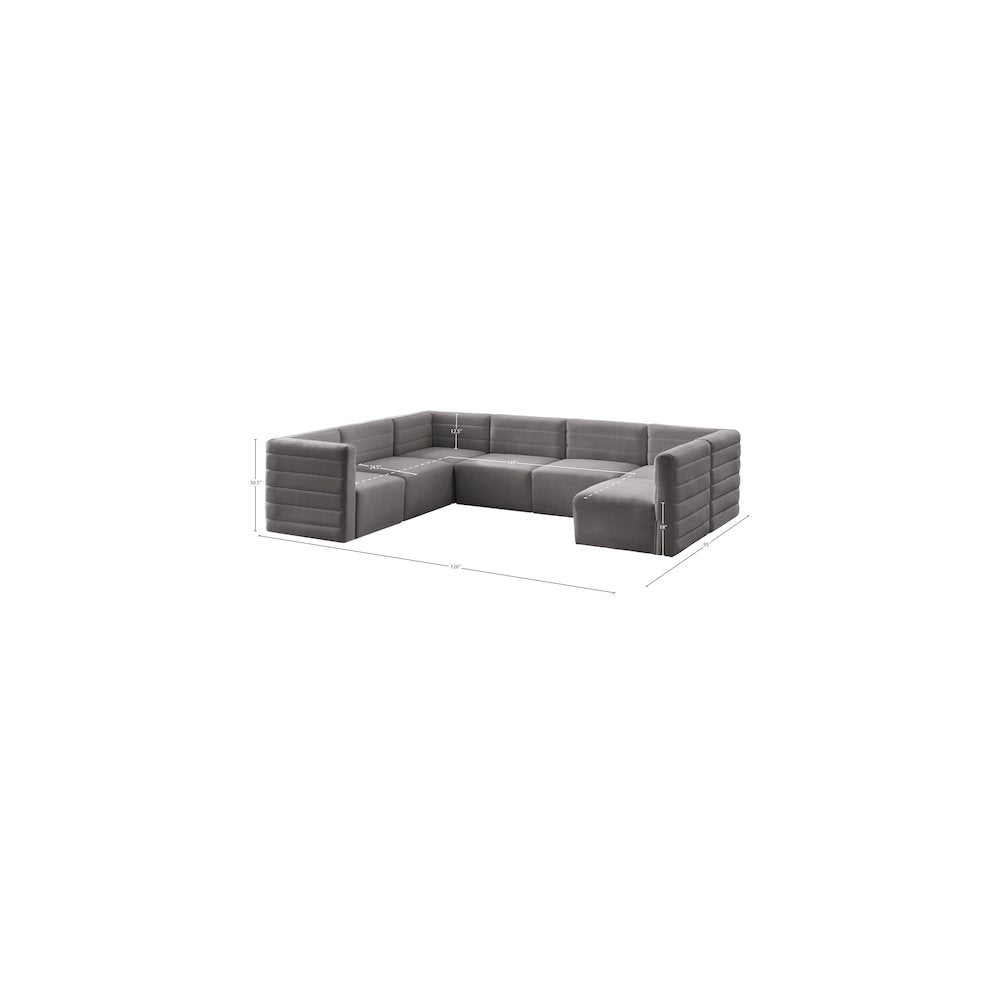 Quincy Grey Velvet Modular Sectional
