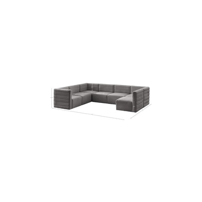 Quincy Grey Velvet Modular Sectional