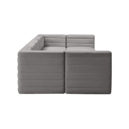Quincy Grey Velvet Modular Sectional