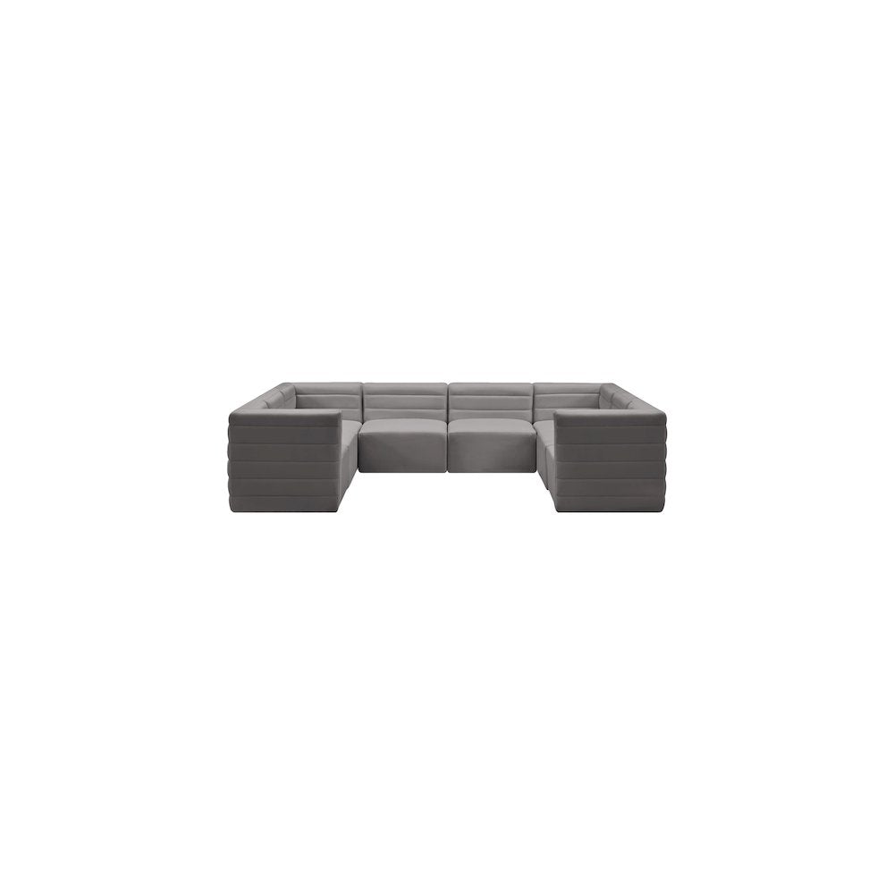 Quincy Grey Velvet Modular Sectional