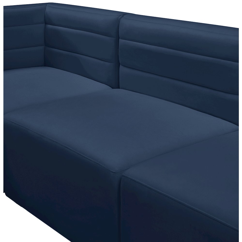 Quincy Navy Velvet Modular Armless Chair