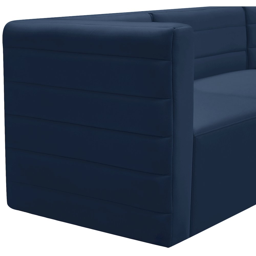 Quincy Navy Velvet Modular Armless Chair