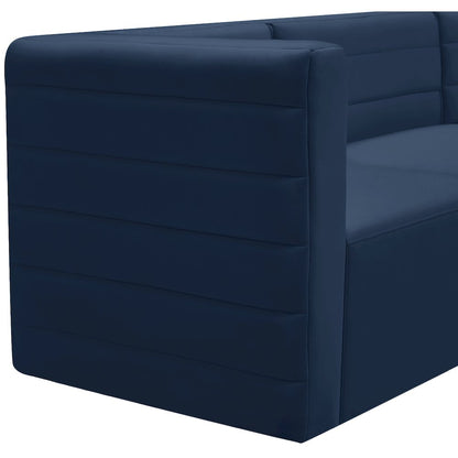 Quincy Navy Velvet Modular Armless Chair