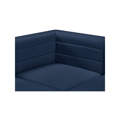 Quincy Navy Velvet Modular Armless Chair