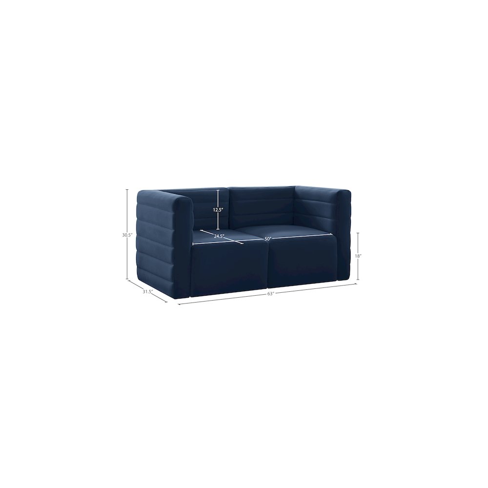 Quincy Navy Velvet Modular Sofa