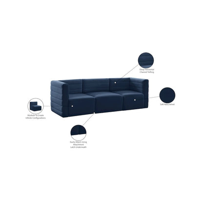 Quincy Navy Velvet Modular Sofa