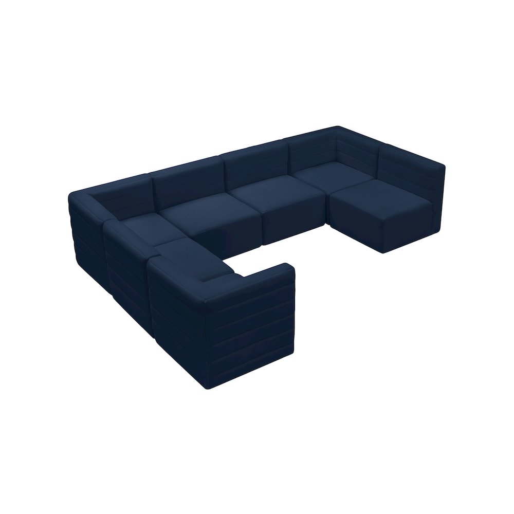 Quincy Navy Velvet Modular Sectional