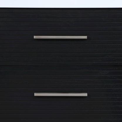 Oakwell 30" Black Engineered Stone And Solid Wood Bathroom Vanity