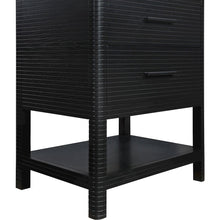 Oakwell 30" Black Engineered Stone And Solid Wood Bathroom Vanity