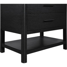 Oakwell 36" Black Engineered Stone And Solid Wood Bathroom Vanity