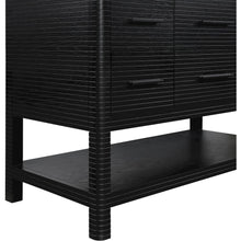 Oakwell 48" Black Engineered Stone And Solid Wood Bathroom Vanity