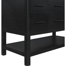Oakwell 60" Black Engineered Stone And Solid Wood Bathroom Vanity