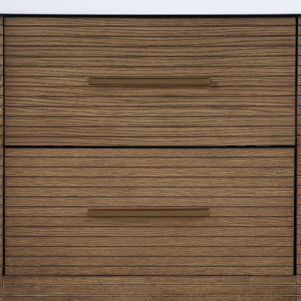 Oakwell 24" Brown Engineered Stone And Solid Wood Bathroom Vanity