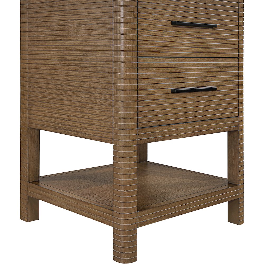 Oakwell 24" Brown Engineered Stone And Solid Wood Bathroom Vanity