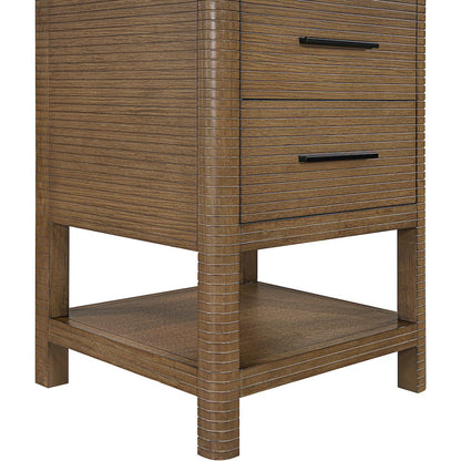 Oakwell 24" Brown Engineered Stone And Solid Wood Bathroom Vanity