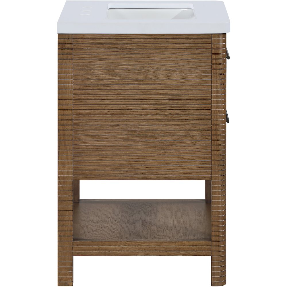 Oakwell 24" Brown Engineered Stone And Solid Wood Bathroom Vanity