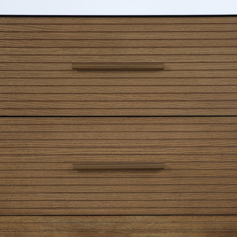 Oakwell 30" Brown Engineered Stone And Solid Wood Bathroom Vanity