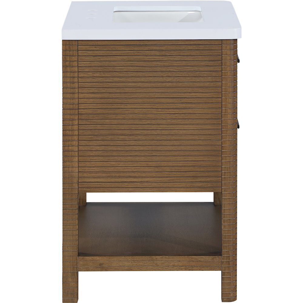 Oakwell 30" Brown Engineered Stone And Solid Wood Bathroom Vanity