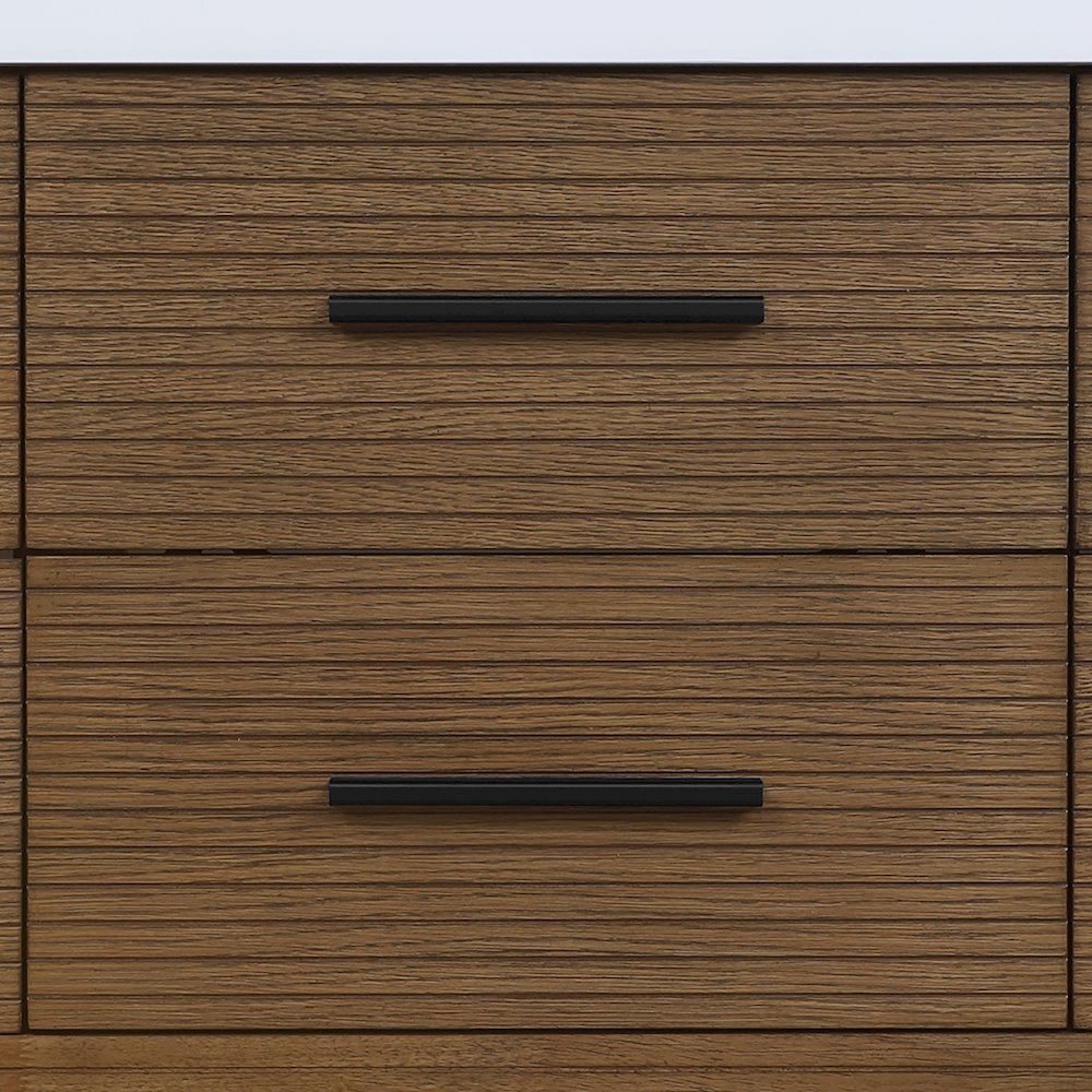 Oakwell 48" Brown Engineered Stone And Solid Wood Bathroom Vanity