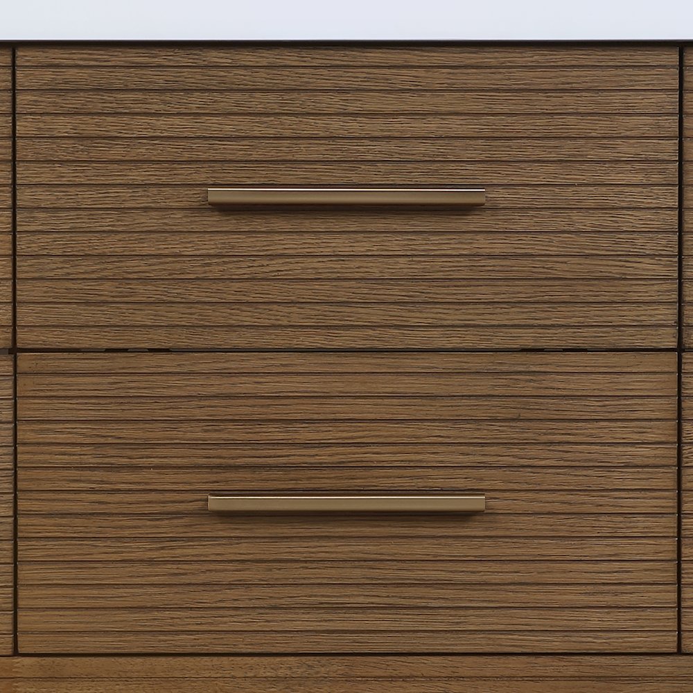 Oakwell 48" Brown Engineered Stone And Solid Wood Bathroom Vanity
