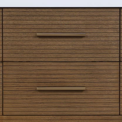 Oakwell 48" Brown Engineered Stone And Solid Wood Bathroom Vanity