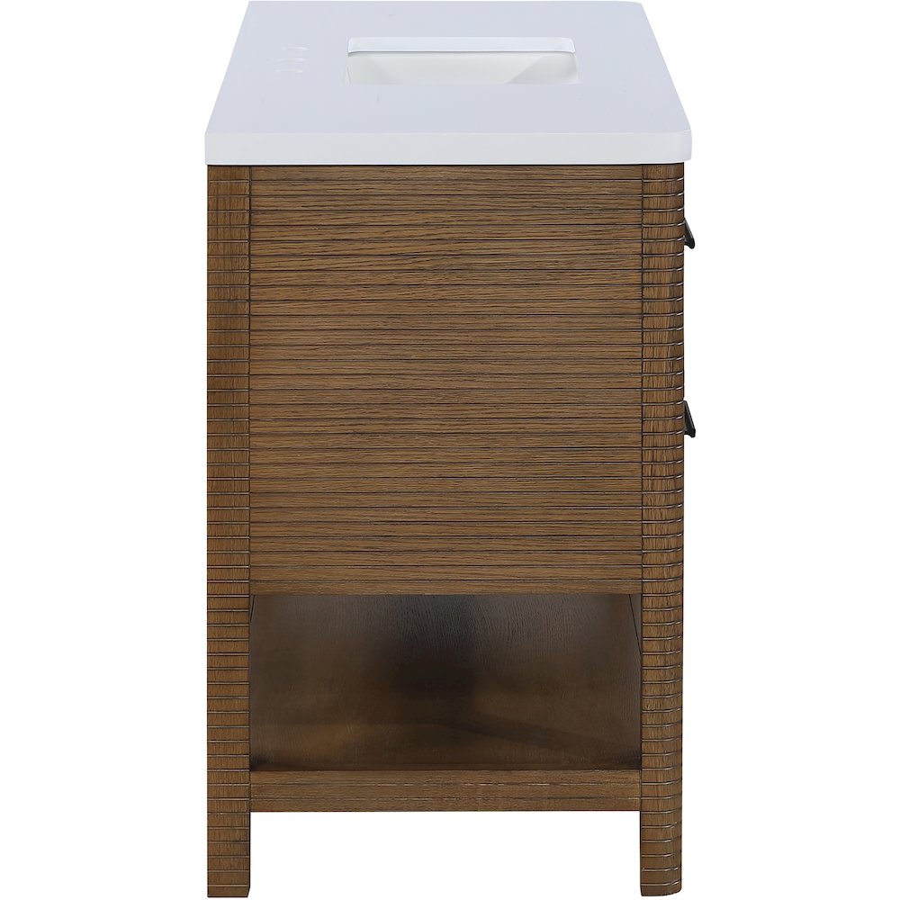 Oakwell 48" Brown Engineered Stone And Solid Wood Bathroom Vanity