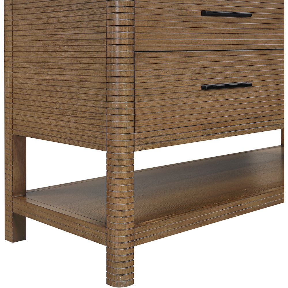Oakwell 60" Brown Engineered Stone And Solid Wood Bathroom Vanity