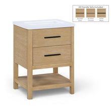 Oakwell 24" Natural Engineered Stone And Solid Wood Bathroom Vanity