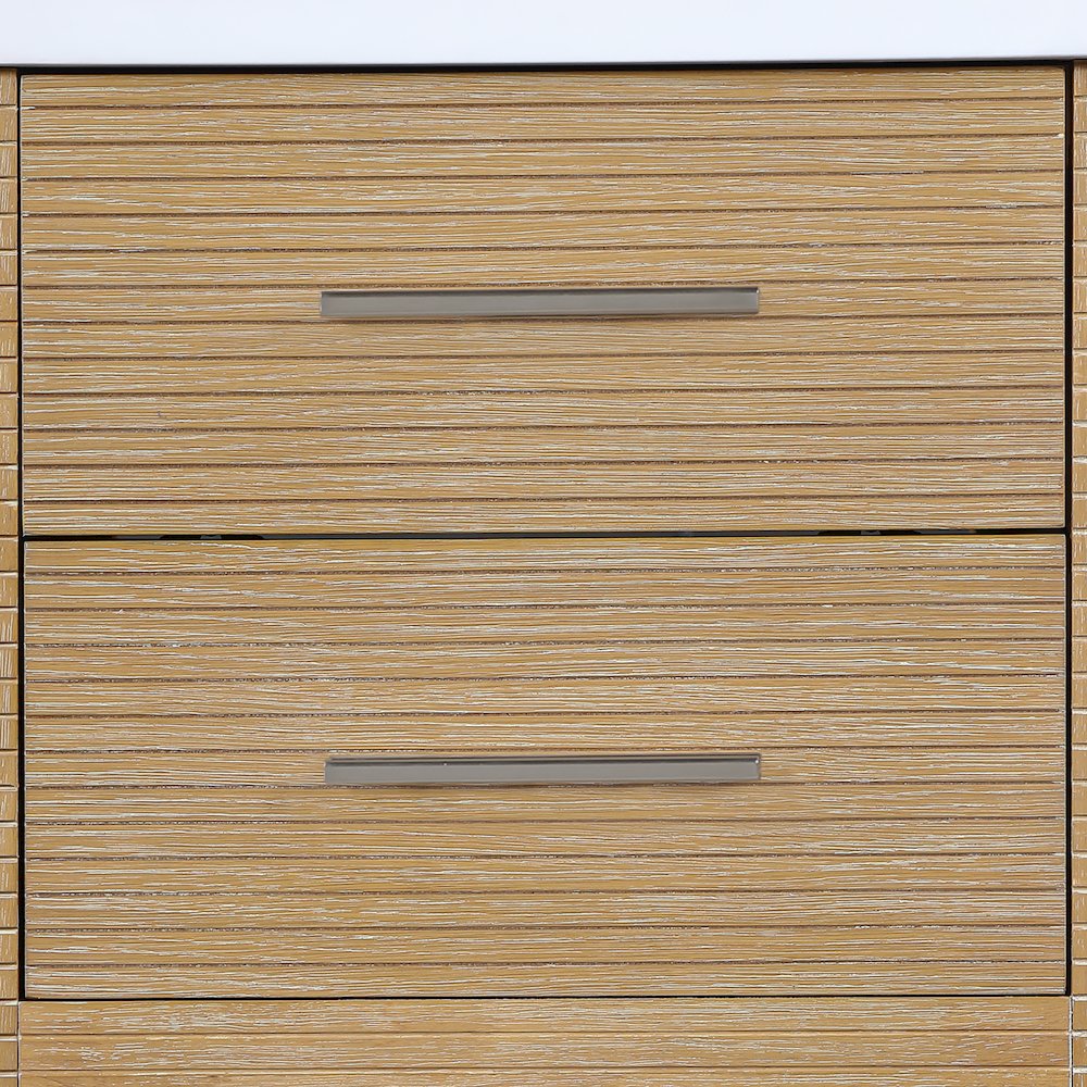 Oakwell 24" Natural Engineered Stone And Solid Wood Bathroom Vanity