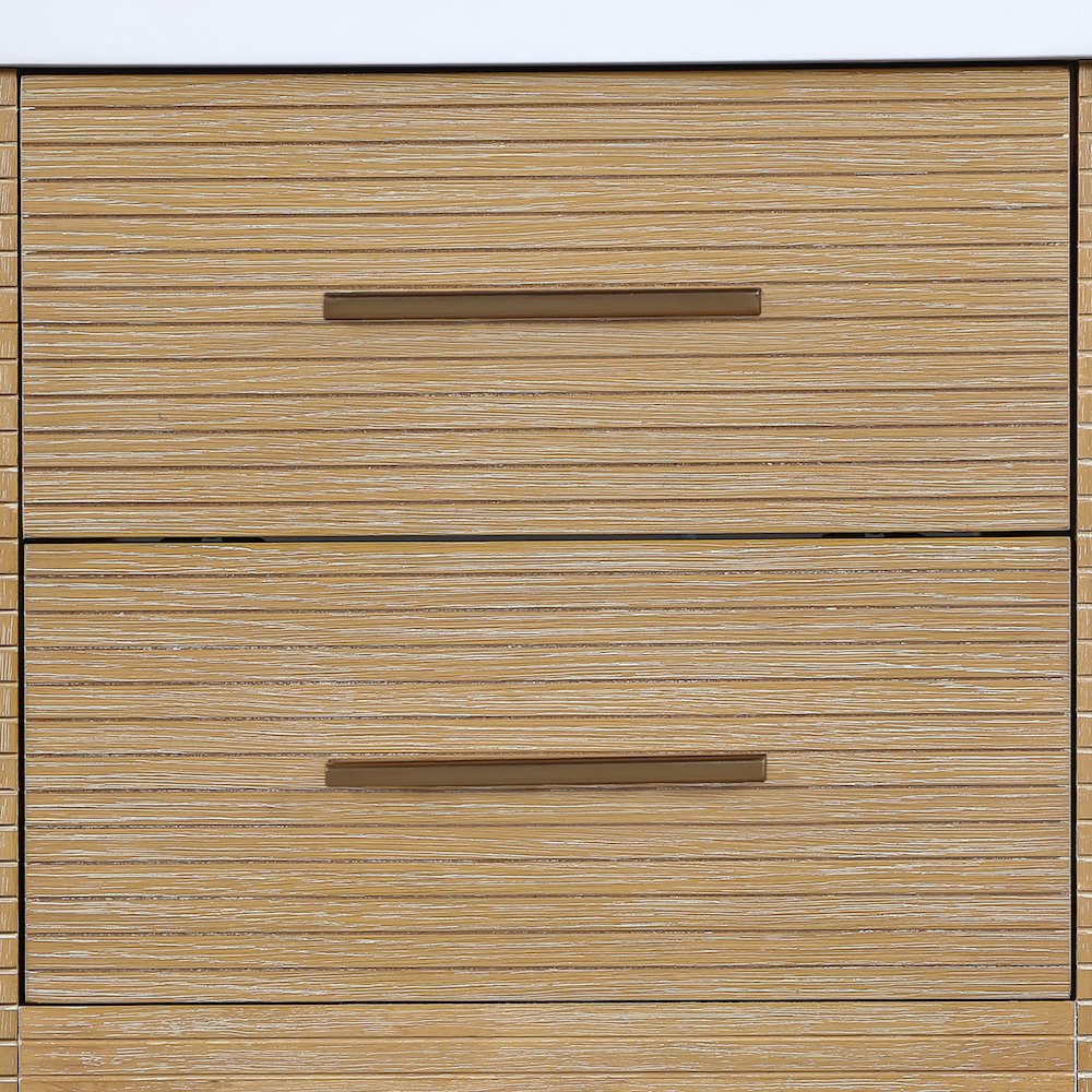 Oakwell 24" Natural Engineered Stone And Solid Wood Bathroom Vanity