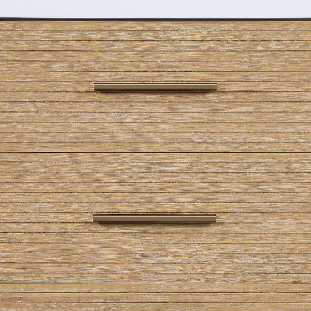 Oakwell 36" Natural Engineered Stone And Solid Wood Bathroom Vanity