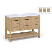 Oakwell 48" Natural Engineered Stone And Solid Wood Bathroom Vanity