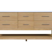Oakwell 72" Natural Engineered Stone And Solid Wood Bathroom Vanity