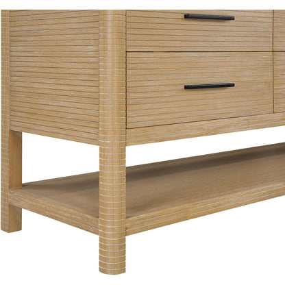Oakwell 72" Natural Engineered Stone And Solid Wood Bathroom Vanity