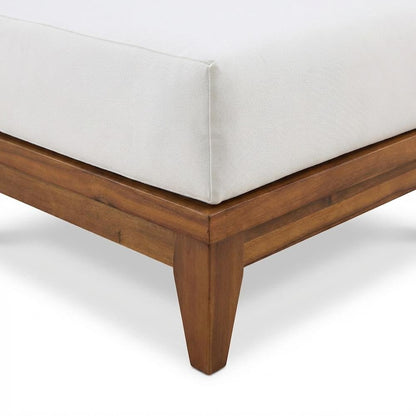 Contemporary White Fabric Outdoor Corner Chair With Finish