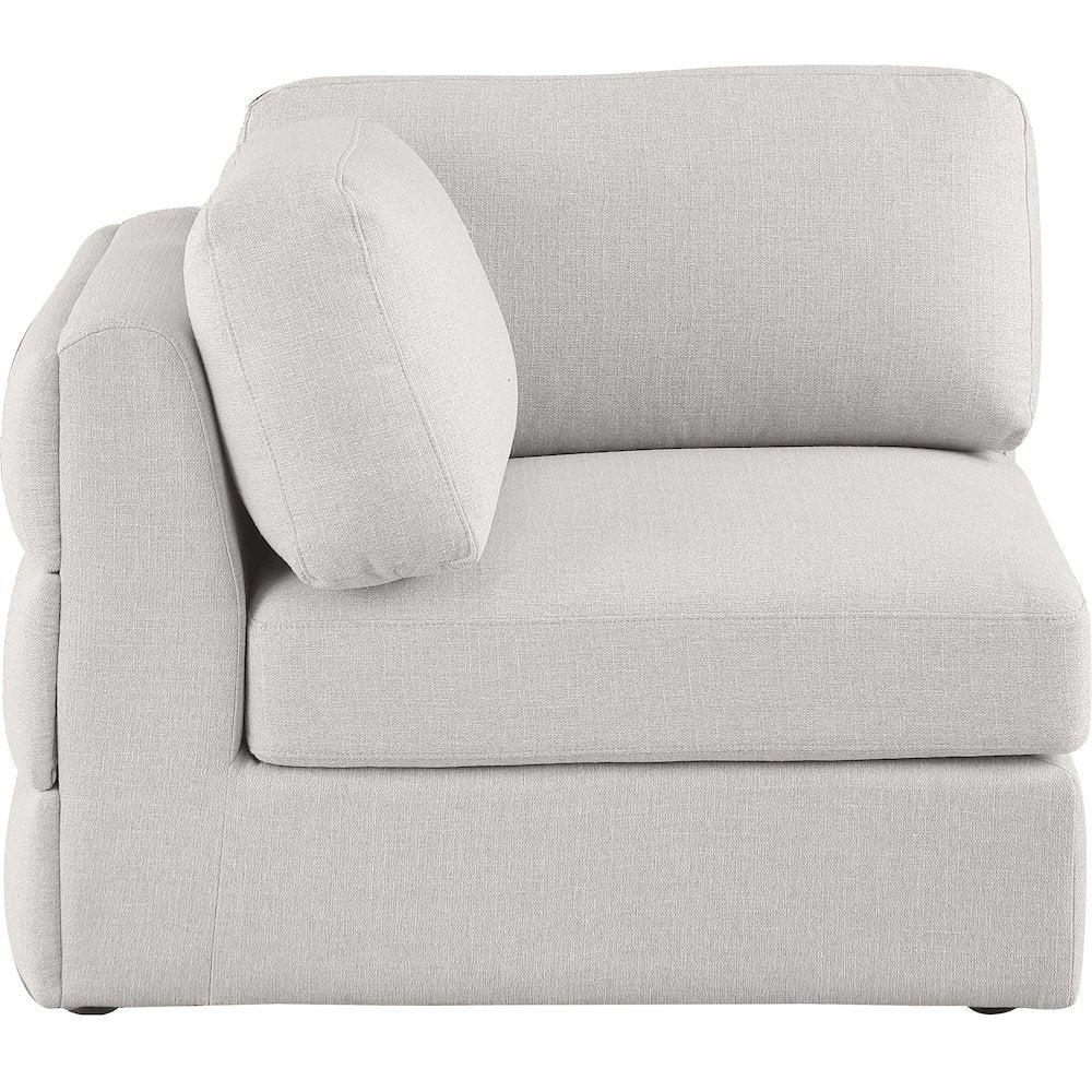 Beckham Beige Durable Linen Textured Fabric Corner