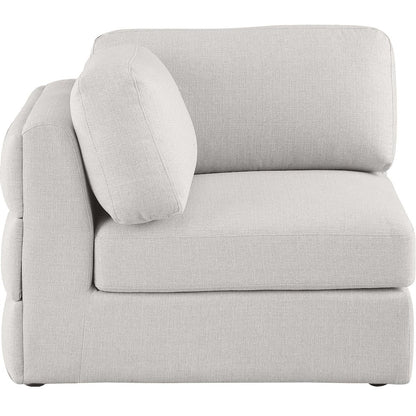 Beckham Beige Durable Linen Textured Fabric Corner