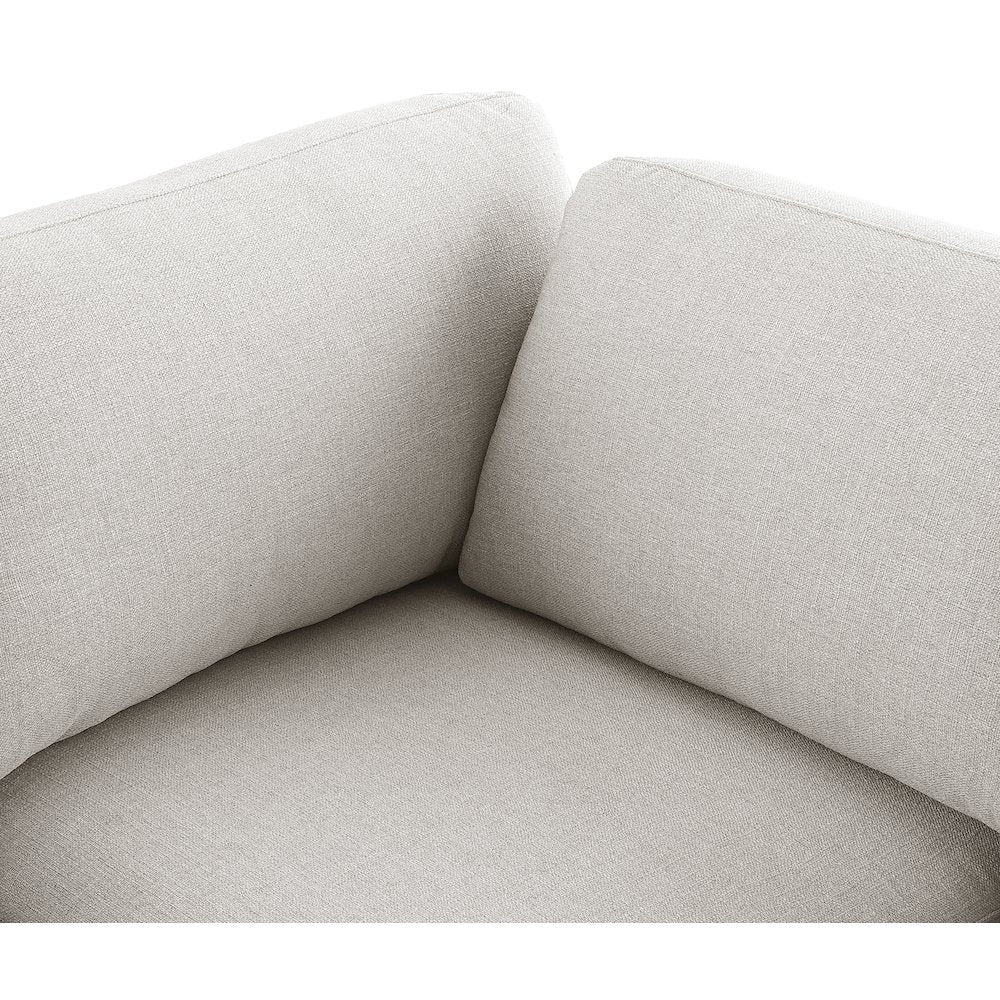 Beckham Beige Durable Linen Textured Fabric Corner