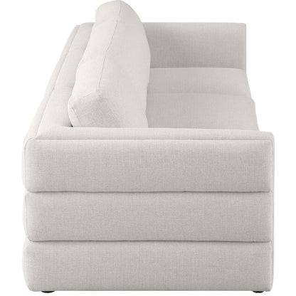 Beckham Beige Durable Linen Textured Fabric Modular Sofa