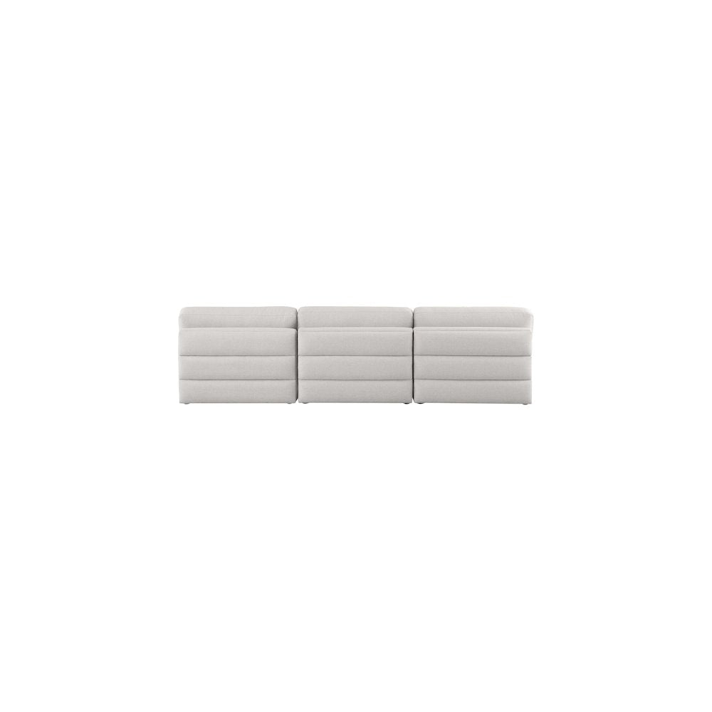 Beckham Beige Durable Linen Textured Fabric Modular Sofa