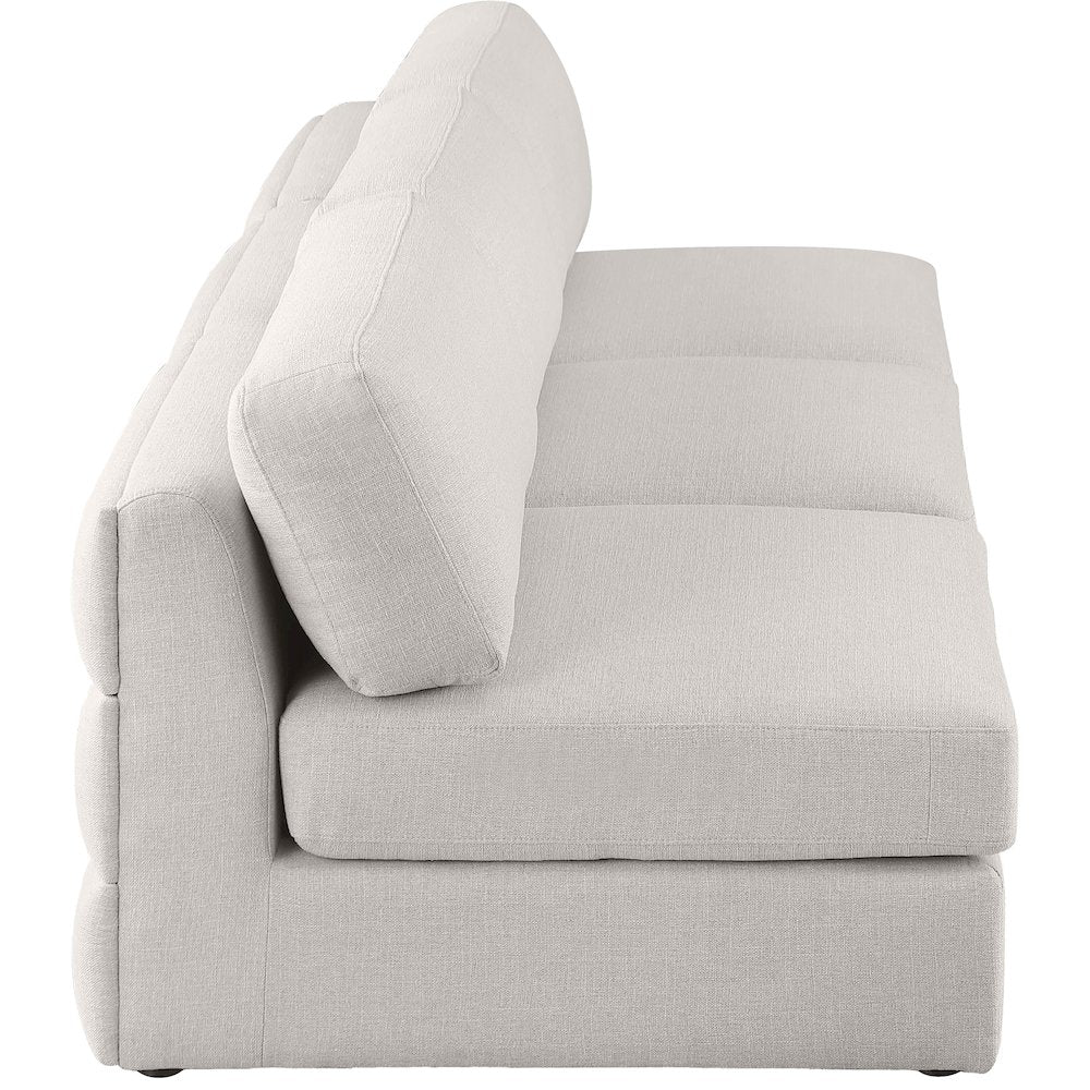 Beckham Beige Durable Linen Textured Fabric Modular Sofa