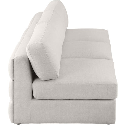 Beckham Beige Durable Linen Textured Fabric Modular Sofa