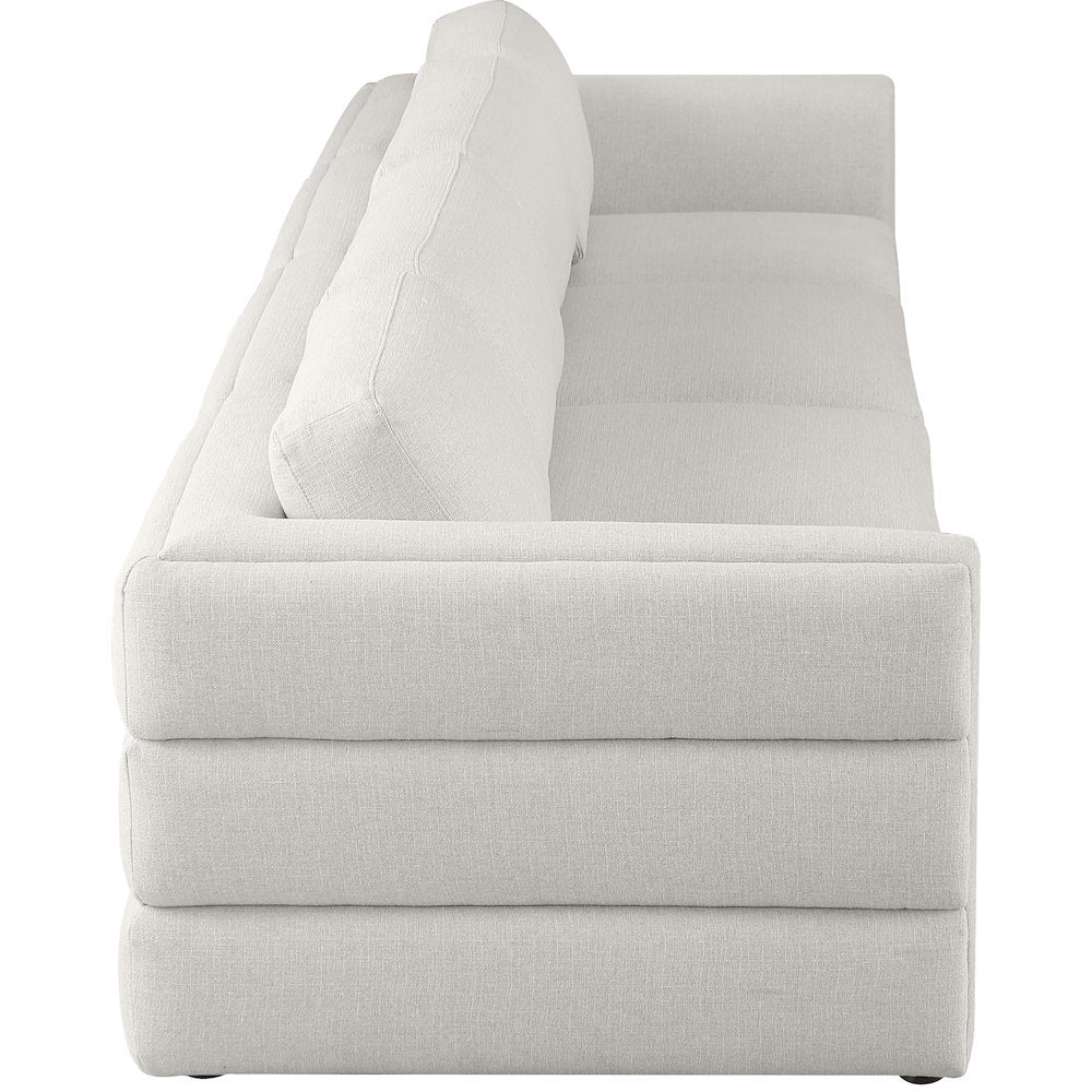 Beckham Beige Durable Linen Textured Fabric Modular Sofa
