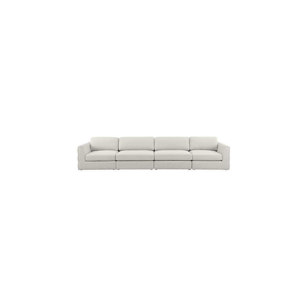 Beckham Beige Durable Linen Textured Fabric Modular Sofa