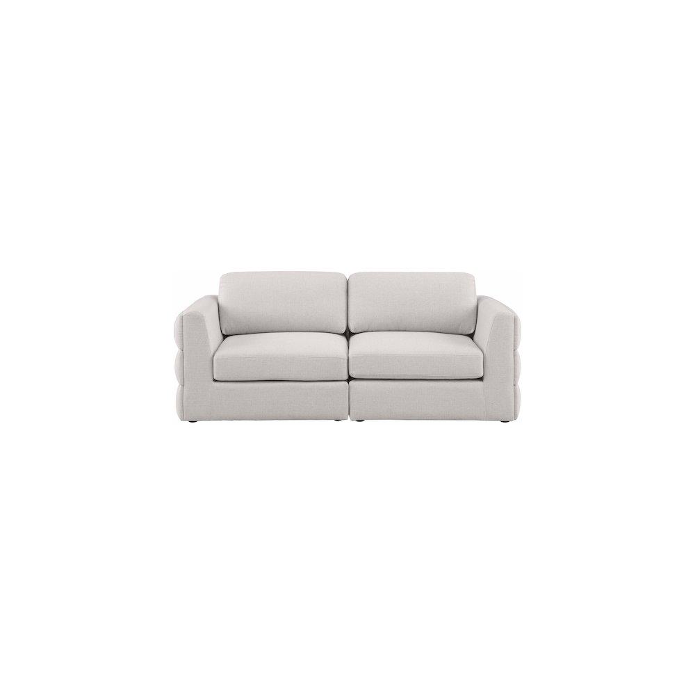 Beckham Beige Durable Linen Textured Fabric Modular Sofa