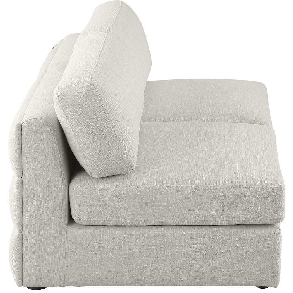 Beckham Beige Durable Linen Textured Fabric Modular Sofa