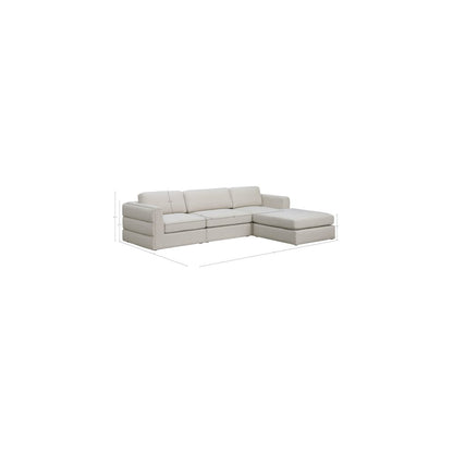 Beckham Beige Durable Linen Textured Fabric Modular Sectional