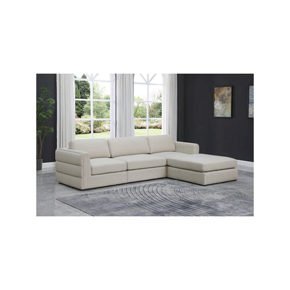 Beckham Beige Durable Linen Textured Fabric Modular Sectional