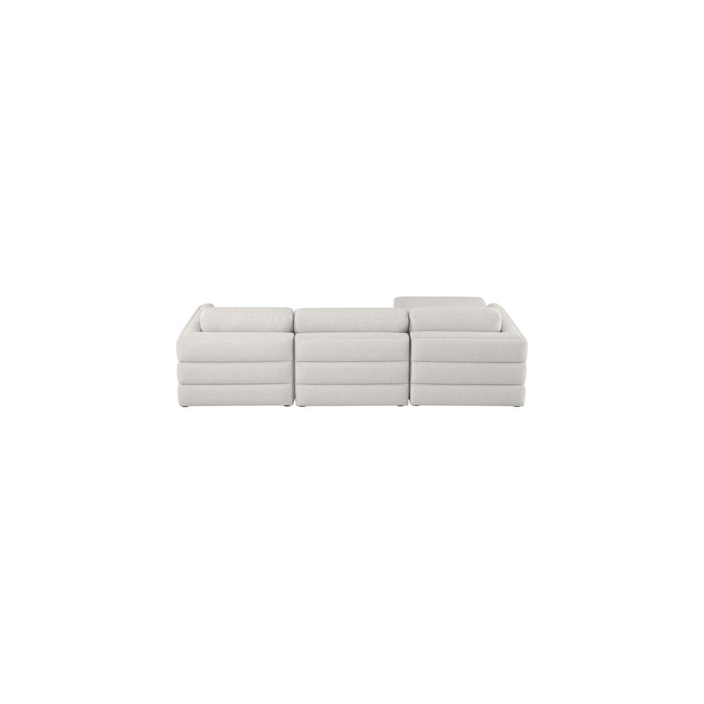 Beckham Beige Durable Linen Textured Fabric Modular Sectional